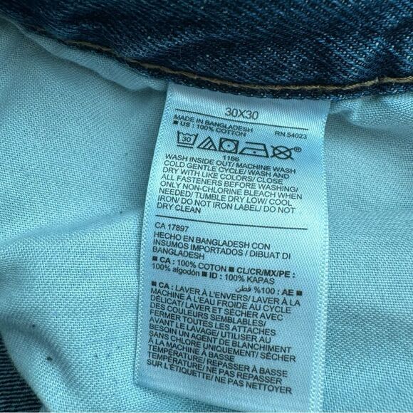 Old Navy Straight Taper Denim Jeans Distressed Ripped SZ 30 - Picture 12 of 13